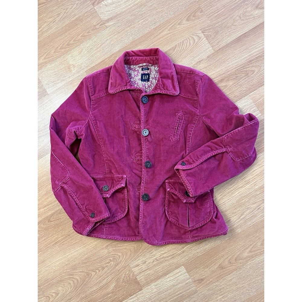 Gap Women's Pink Jacket Size 8 Wool Blend Floral Lined Twee Y2K Vintage‎